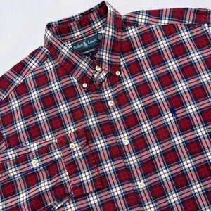 Ralph Lauren Shirt Men's XL Red Plaid Button Down Long Sleeve Preppy *See Note*